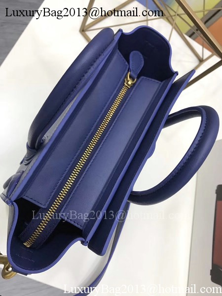 Celine Luggage Nano Tote Bag Original Leather CC3560 Blue