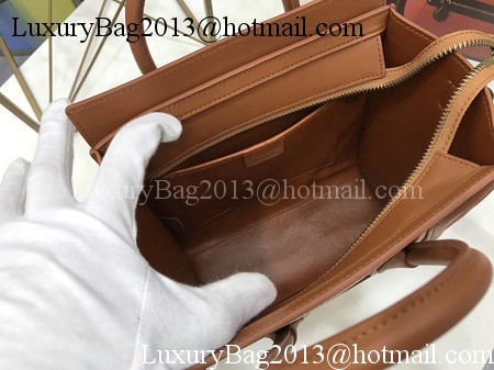 Celine Luggage Nano Tote Bag Original Leather CC3560 Brown