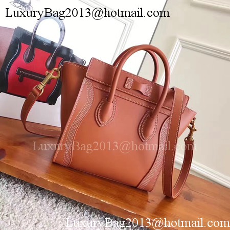 Celine Luggage Nano Tote Bag Original Leather CC3560 Orange