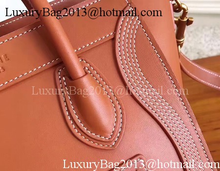 Celine Luggage Nano Tote Bag Original Leather CC3560 Orange