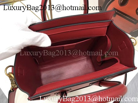 Celine Luggage Nano Tote Bag Original Leather CC3560 Red
