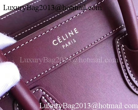 Celine Luggage Nano Tote Bag Original Leather CC3560 Wine