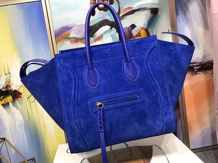 Celine Luggage Phantom Tote Bag Suede Leather CT3372 Blue