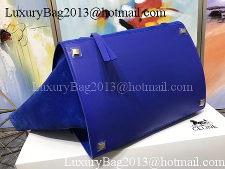Celine Luggage Phantom Tote Bag Suede Leather CT3372 Blue