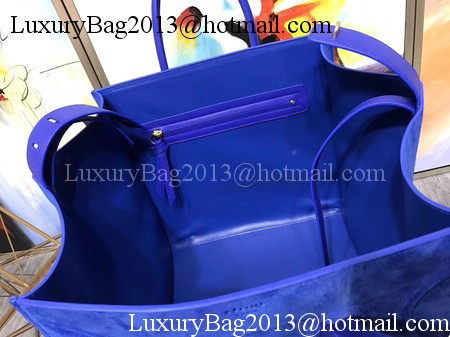 Celine Luggage Phantom Tote Bag Suede Leather CT3372 Blue