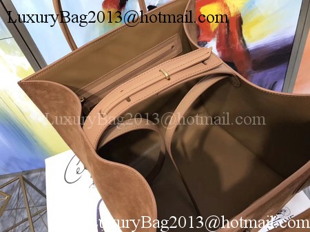 Celine Luggage Phantom Tote Bag Suede Leather CT3372 Brown