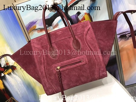 Celine Luggage Phantom Tote Bag Suede Leather CT3372 Red