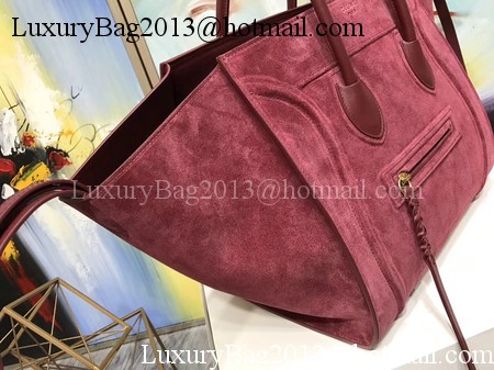 Celine Luggage Phantom Tote Bag Suede Leather CT3372 Red