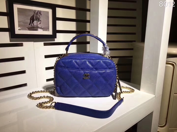 Chanel Classic Caviar Leather Shoulder Bag 92122B Blue