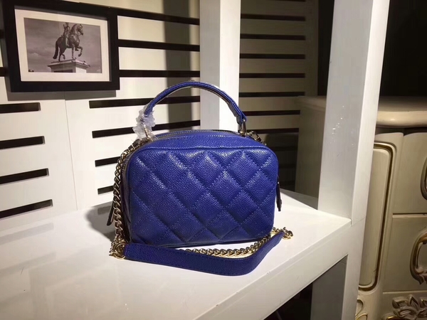 Chanel Classic Caviar Leather Shoulder Bag 92122B Blue