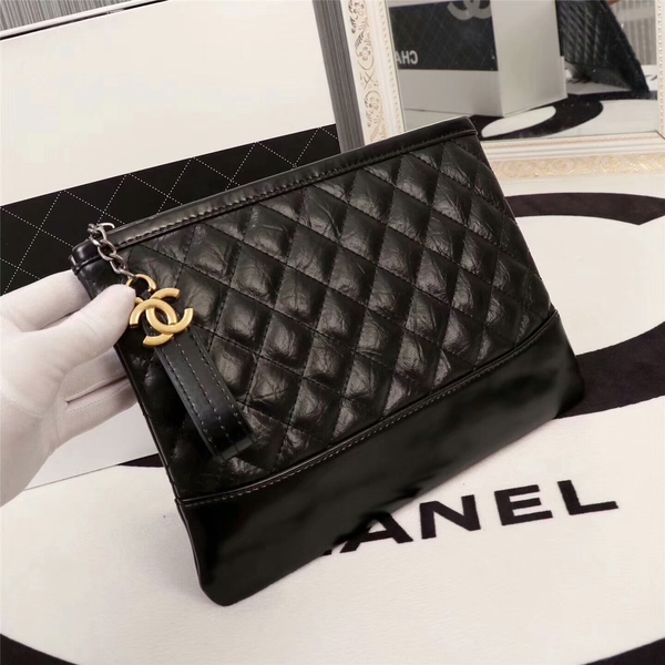 Chanel 2017 Calfskin Leather Clutch 8127 Black