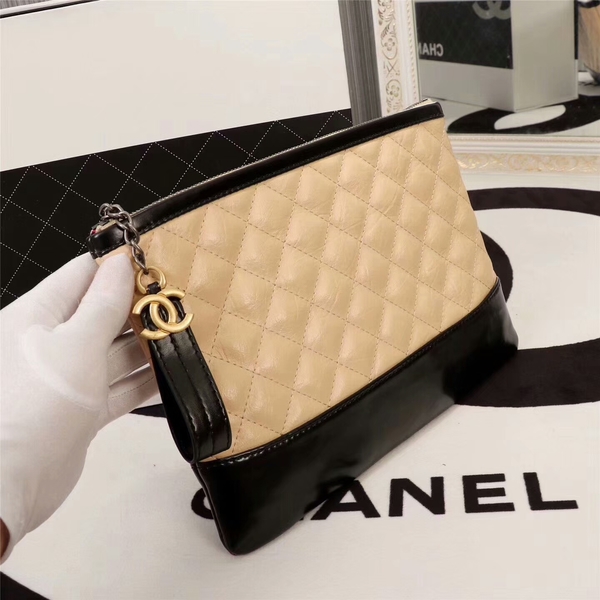 Chanel 2017 Calfskin Leather Clutch 8127 Camel