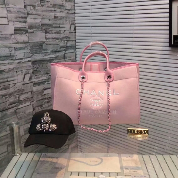 Chanel Large Canvas Tote Shopping Bag CNA1679 Light Pink