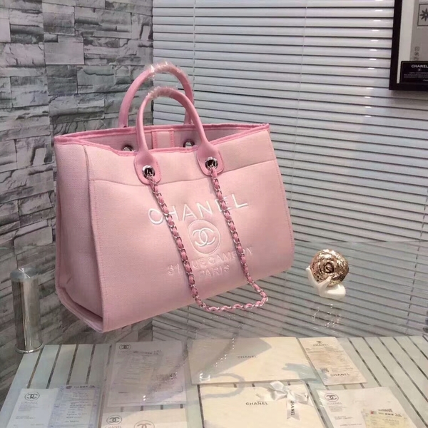 Chanel Large Canvas Tote Shopping Bag CNA1679 Light Pink