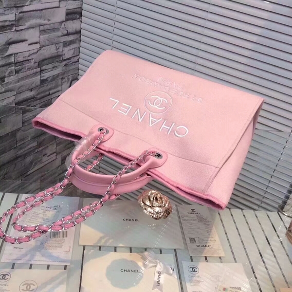 Chanel Large Canvas Tote Shopping Bag CNA1679 Light Pink