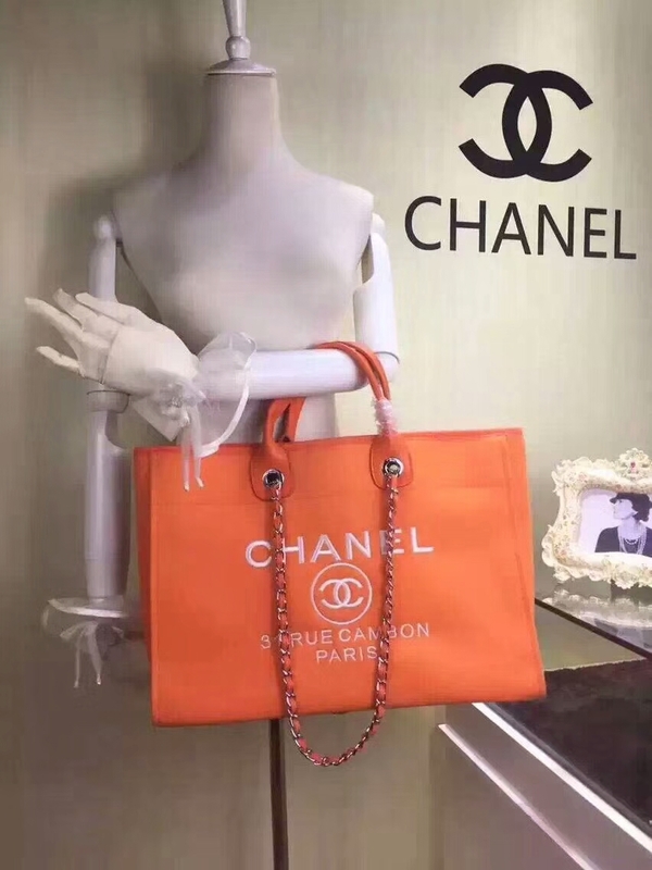 Chanel Large Canvas Tote Shopping Bag CNA1679 Orange