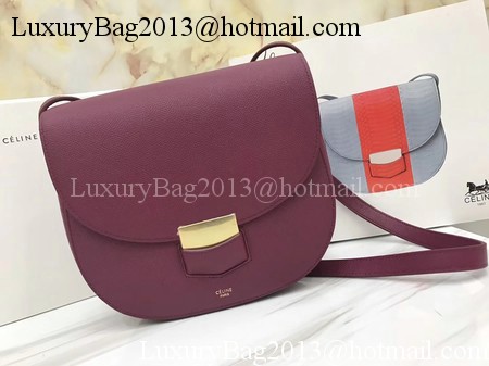 Celine Compact Trotteur Bag Calfskin Leather C1269 Wine