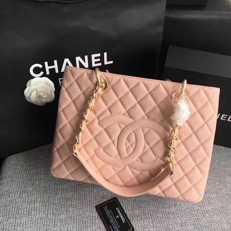 Chanel LE Boy Grand Shopping Tote Bag GST Pink Cannage Pattern A50995 Gold