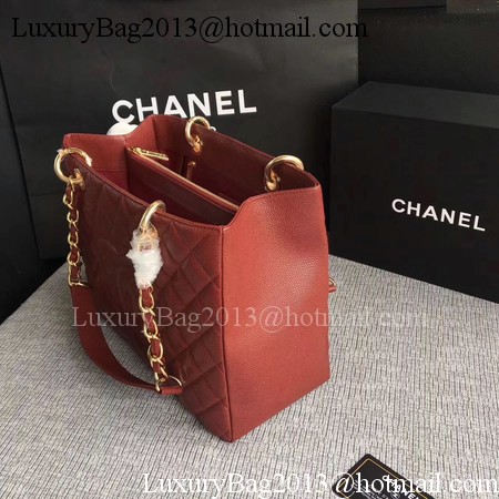 Chanel LE Boy Grand Shopping Tote Bag GST Wine Cannage Pattern A50995 Gold
