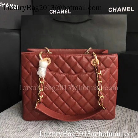 Chanel LE Boy Grand Shopping Tote Bag GST Wine Cannage Pattern A50995 Gold