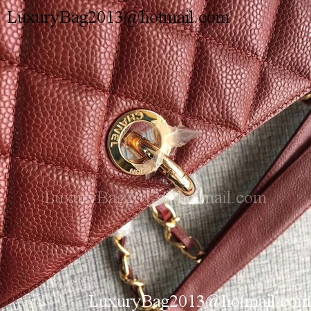 Chanel LE Boy Grand Shopping Tote Bag GST Wine Cannage Pattern A50995 Gold