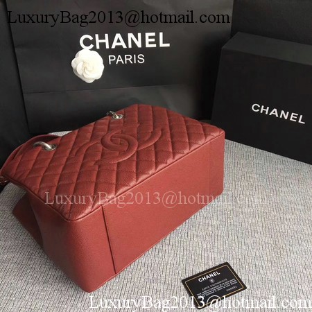 Chanel LE Boy Grand Shopping Tote Bag GST Wine Cannage Pattern A50995 Silver