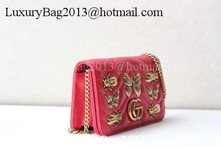 Gucci GG Marmont Animal Studs mini Bag 488426 Red