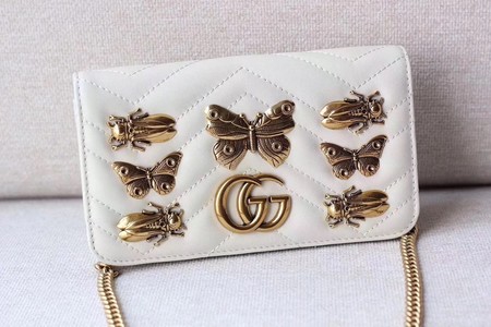 Gucci GG Marmont Animal Studs mini Bag 488426 White