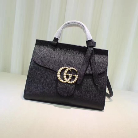 Gucci GG Marmont Leather Top Handle Bag 421890 Black