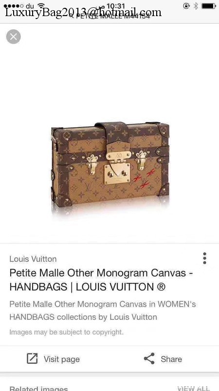 Louis Vuitton Petite Malle Monogram Canvas Bag M44154 Reverse