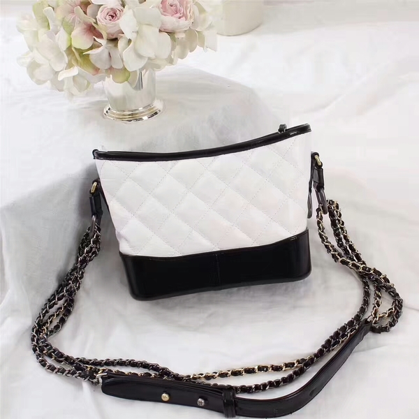 Chanel Gabrielle Calfskin Leather Shoulder Bag 8122A White