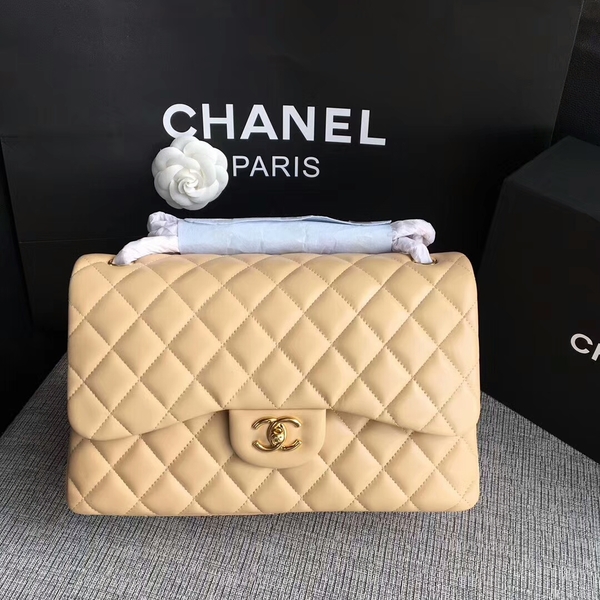 Chanel Flap Shoulder Bags Camel Original Lambskin Leather CF1113 Glod