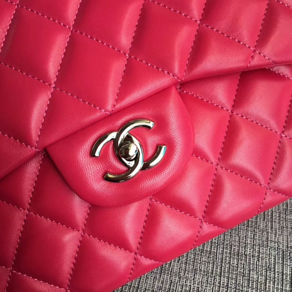 Chanel Flap Shoulder Bags Pink Original Lambskin Leather CF1113 Silver