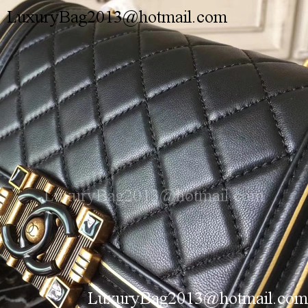 Boy Chanel Top Handle Flap Bag Original Leather A91881 Black