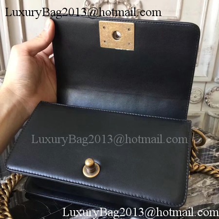 Boy Chanel Top Handle Flap Bag Original Leather A91881 Black