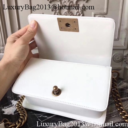 Boy Chanel Top Handle Flap Bag Original Leather A91881 OffWhite