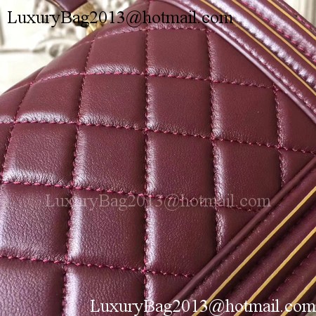 Boy Chanel Top Handle Flap Bag Original Leather A91881 Wine