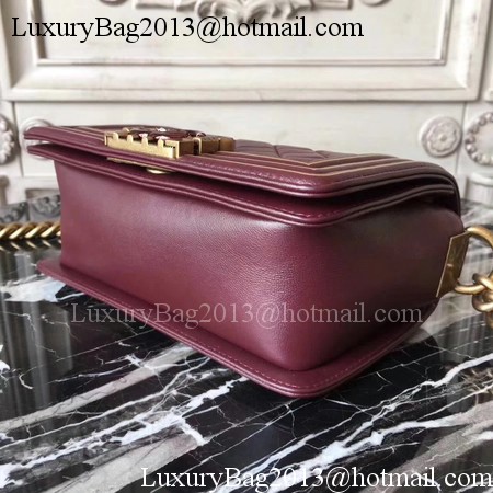 Boy Chanel Top Handle Flap Bag Original Leather A91881 Wine