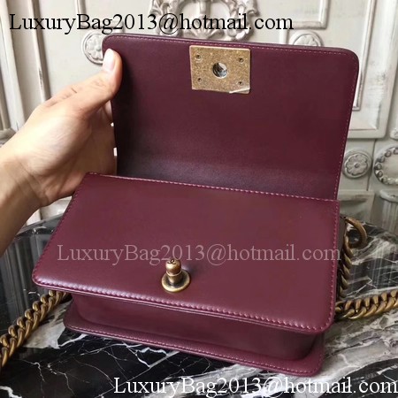 Boy Chanel Top Handle Flap Bag Original Leather A91881 Wine