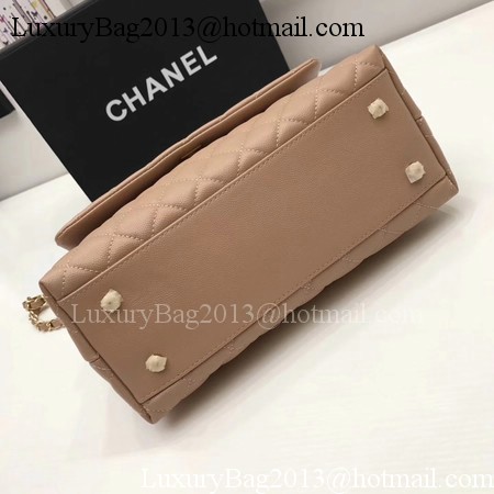 Chanel Classic Red Top Handle Bag Apricot Original Leather A92991 Gold