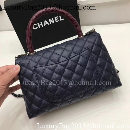 Chanel Classic Red Top Handle Bag Royal Original Leather A92991 Silver