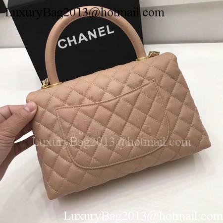 Chanel Classic Top Handle Bag Apricot Original Leather A92991 Gold