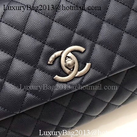 Chanel Classic Top Handle Bag Royal Original Leather A92991 Silver