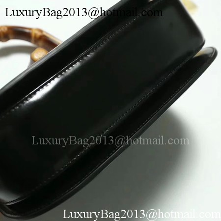 Gucci Bamboo Classic Leather Top Handle Bag 495880 Black