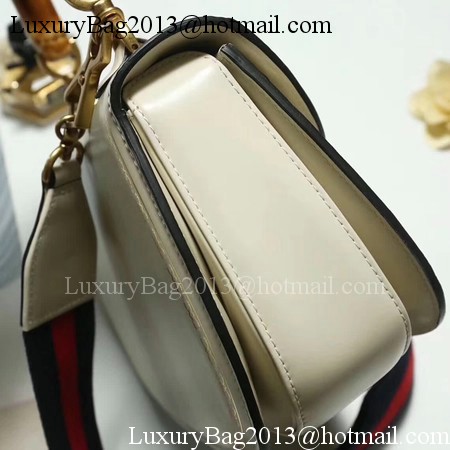 Gucci Bamboo Classic Leather Top Handle Bag 495880 OffWhite