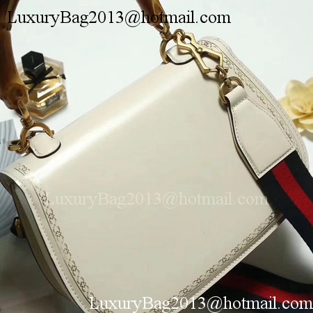 Gucci Bamboo Classic Leather Top Handle Bag 495880 OffWhite