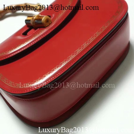 Gucci Bamboo Classic Leather Top Handle Bag 495880 Red