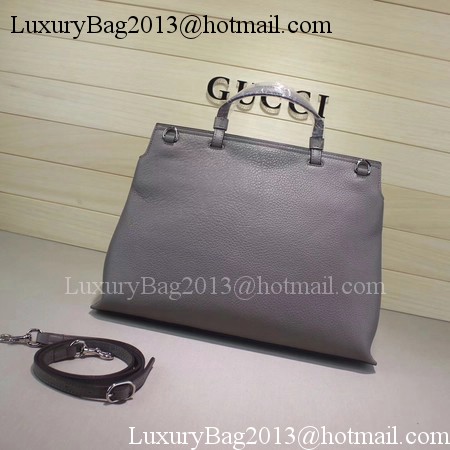 Gucci Bamboo Daily Leather Top Handle Bags 370830 Grey