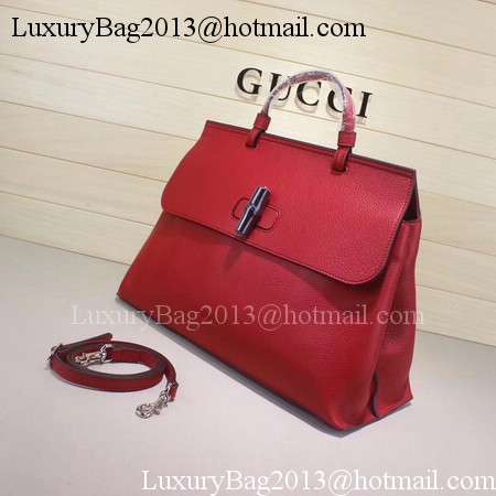 Gucci Bamboo Daily Leather Top Handle Bags 370830 Red