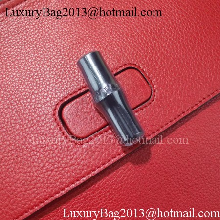 Gucci Bamboo Daily Leather Top Handle Bags 370830 Red